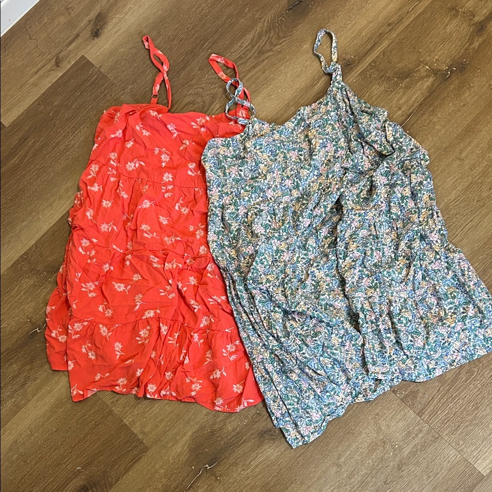 Floral pink and Blue Dresses
